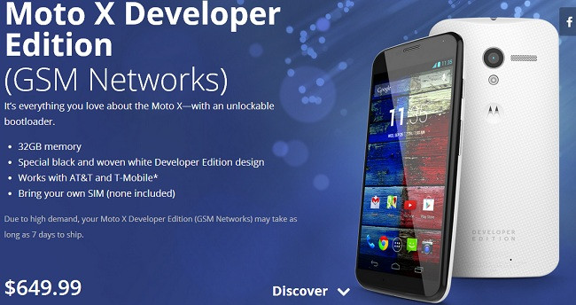 Moto X a fost lansat de Google pentru dezvoltatori la pretul de 649 dolari