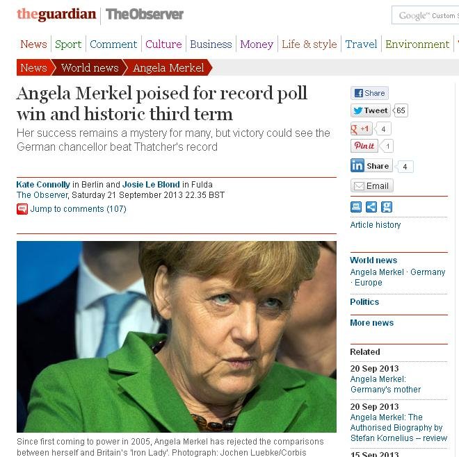 angela merkel record the guardian