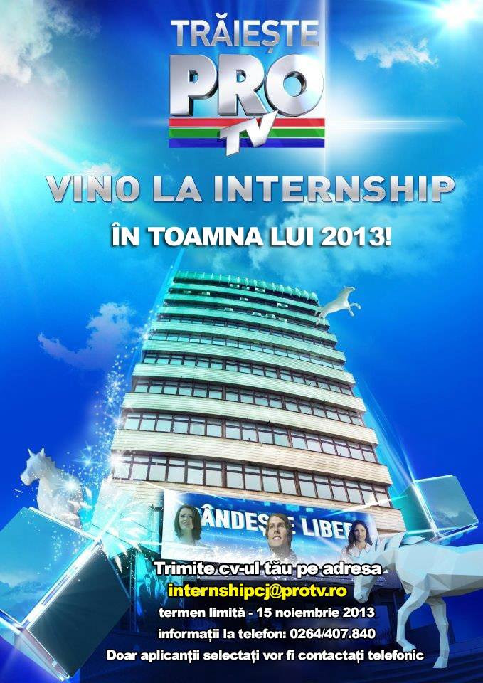 Toamna se numara bobocii. Echipa Pro TV Cluj te asteapta la internship