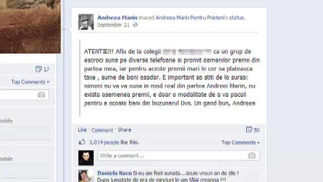 Identitati furate pe internet. Cum au vrut escrocii sa scoata bani din numele unor vedete din tara