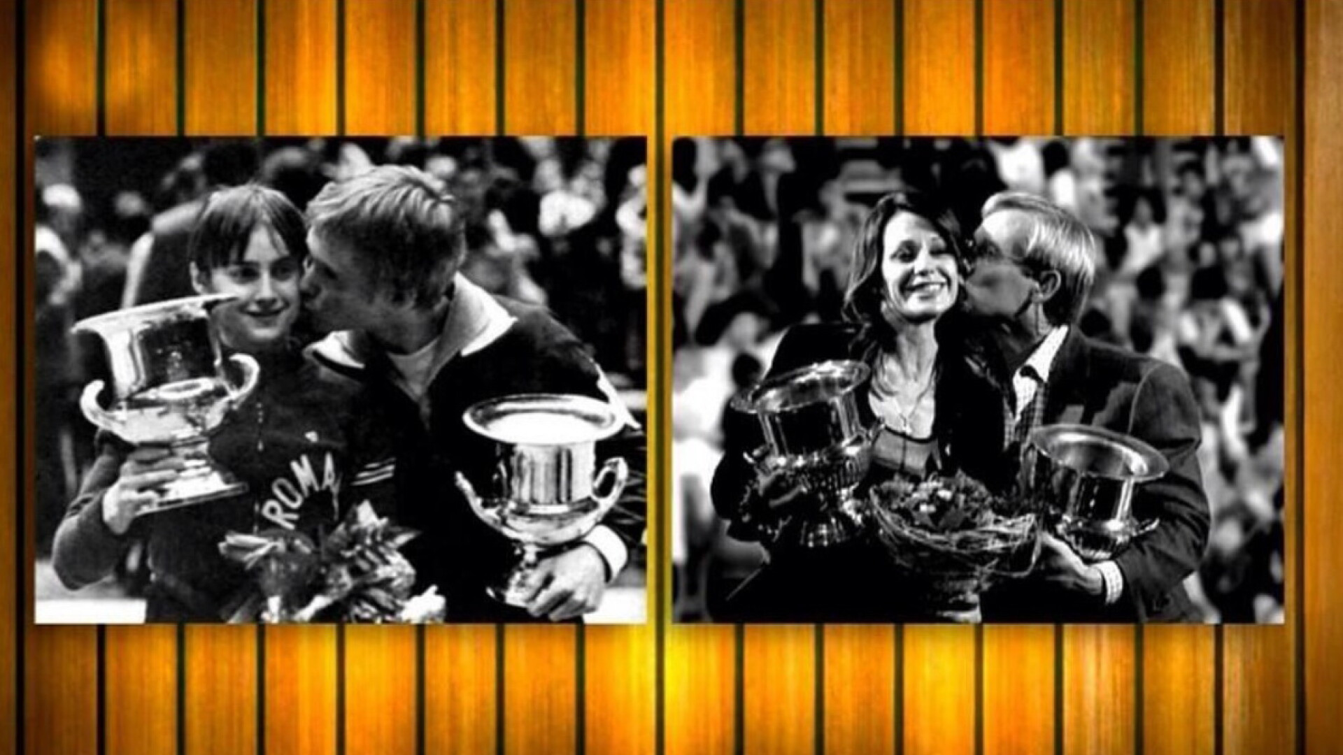 Nadia Comaneci si sotul ei au recreat "cel mai frumos sarut din istoria sportului". FOTO