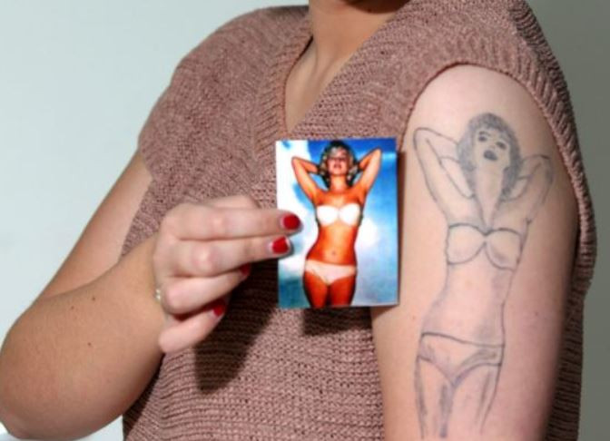 Si-a dorit un tatuaj cu Marilyn Monroe, insa s-a ales cu "o papusa gonflabila" pe umar
