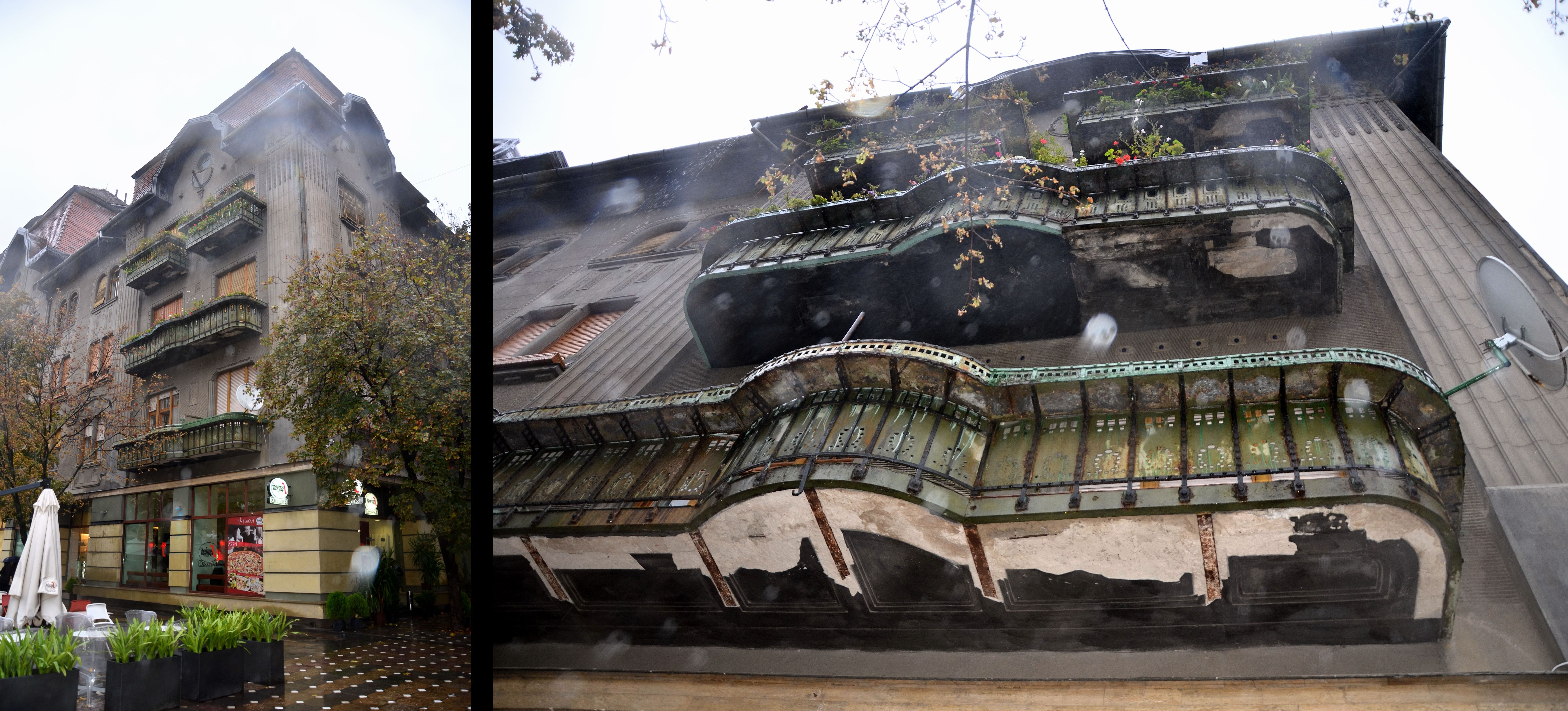 Balcoanele cladirilor din Piata Operei, adevarat pericol pentru pietoni.Cine reabiliteaza imobilele