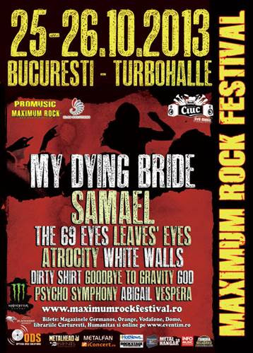 Maximum Rock Festival 2013. Doua zile de concerte in Bucuresti: Atrocity, My Dying Bride si Samael