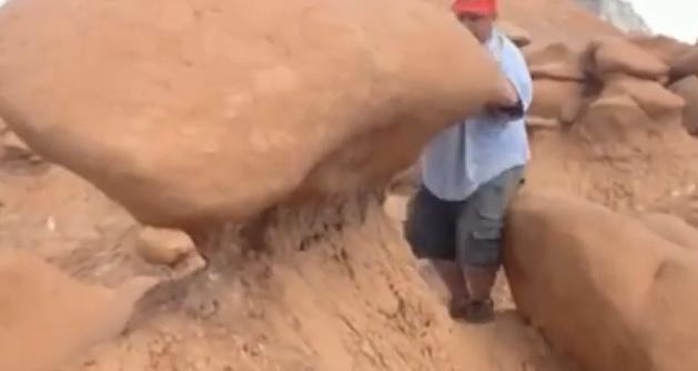 Motivul pentru care acesti turisti americani au distrus o formatiune de roci veche de 200 mil. ani