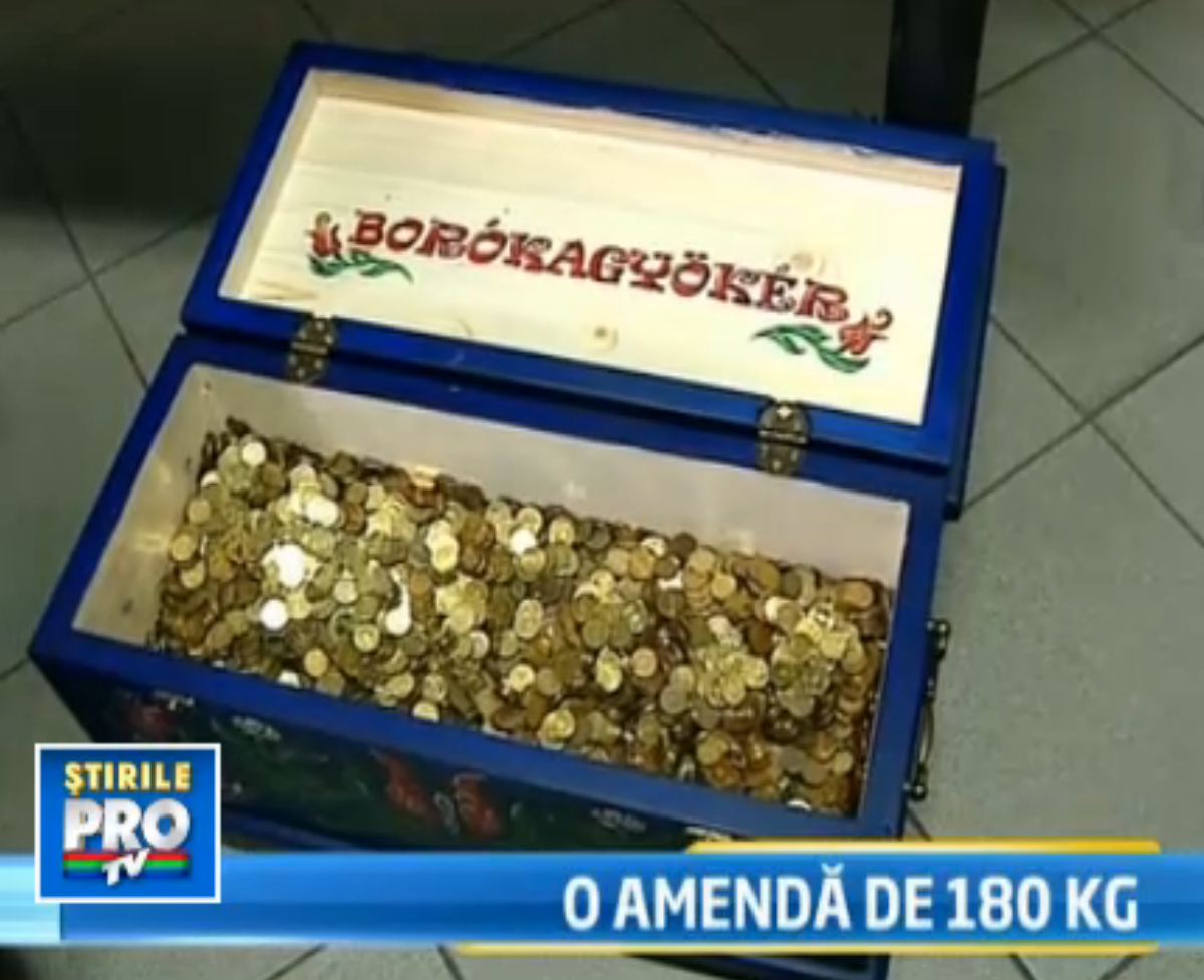 Amenda cu greutate. O femeie din Targu Mures si-a platit amenda de 750 de lei in monede de 1 ban