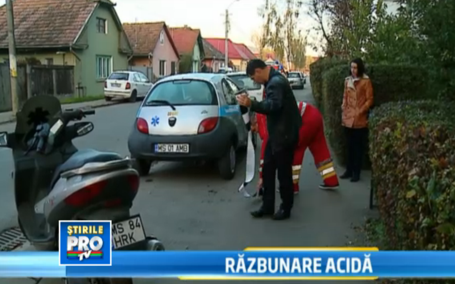 Razbunarea acida. O ambulanta privata a fost stropita cu acid