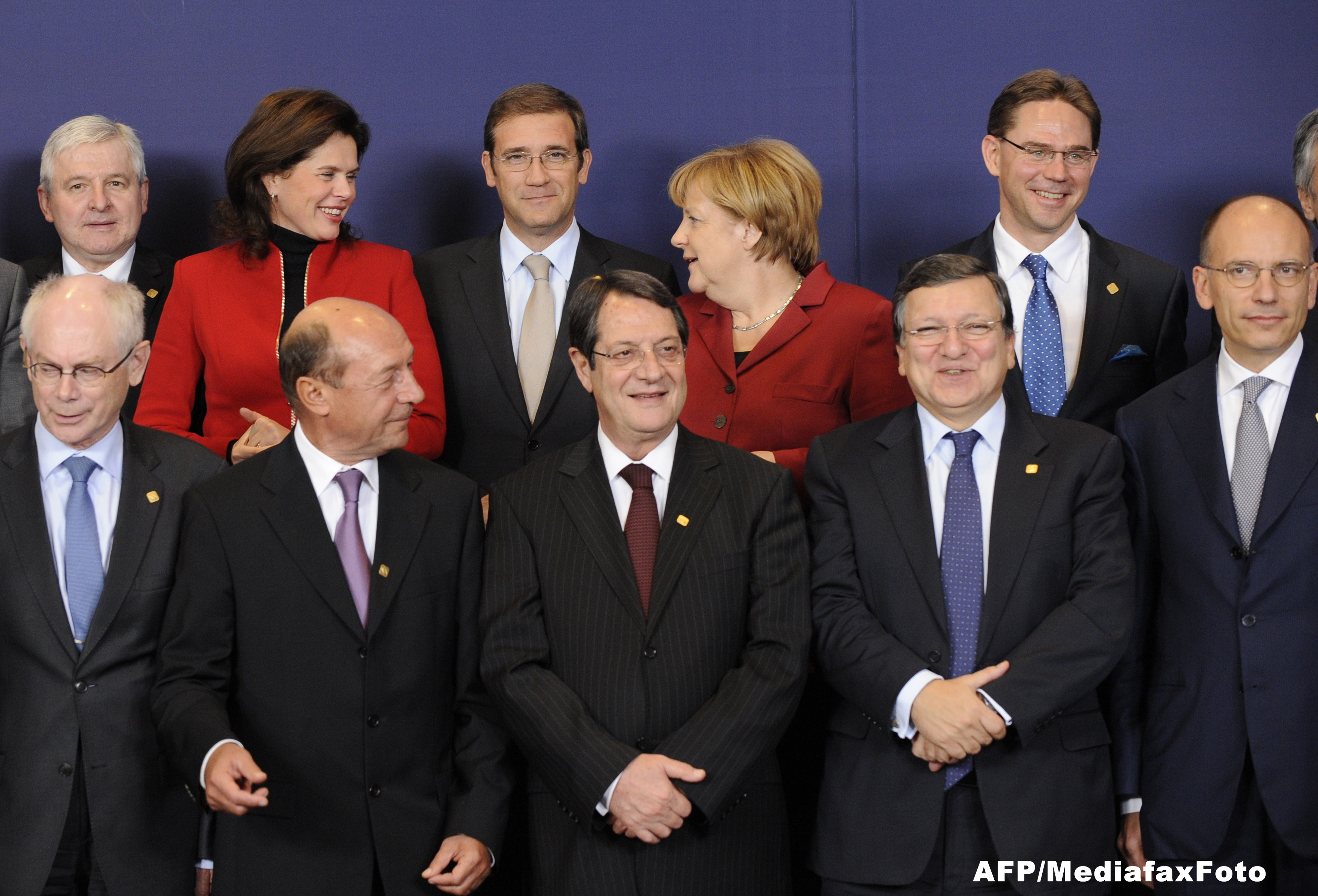 Traian Basescu, Angela Merkel, Jose Manuel Barroso, David Cameron