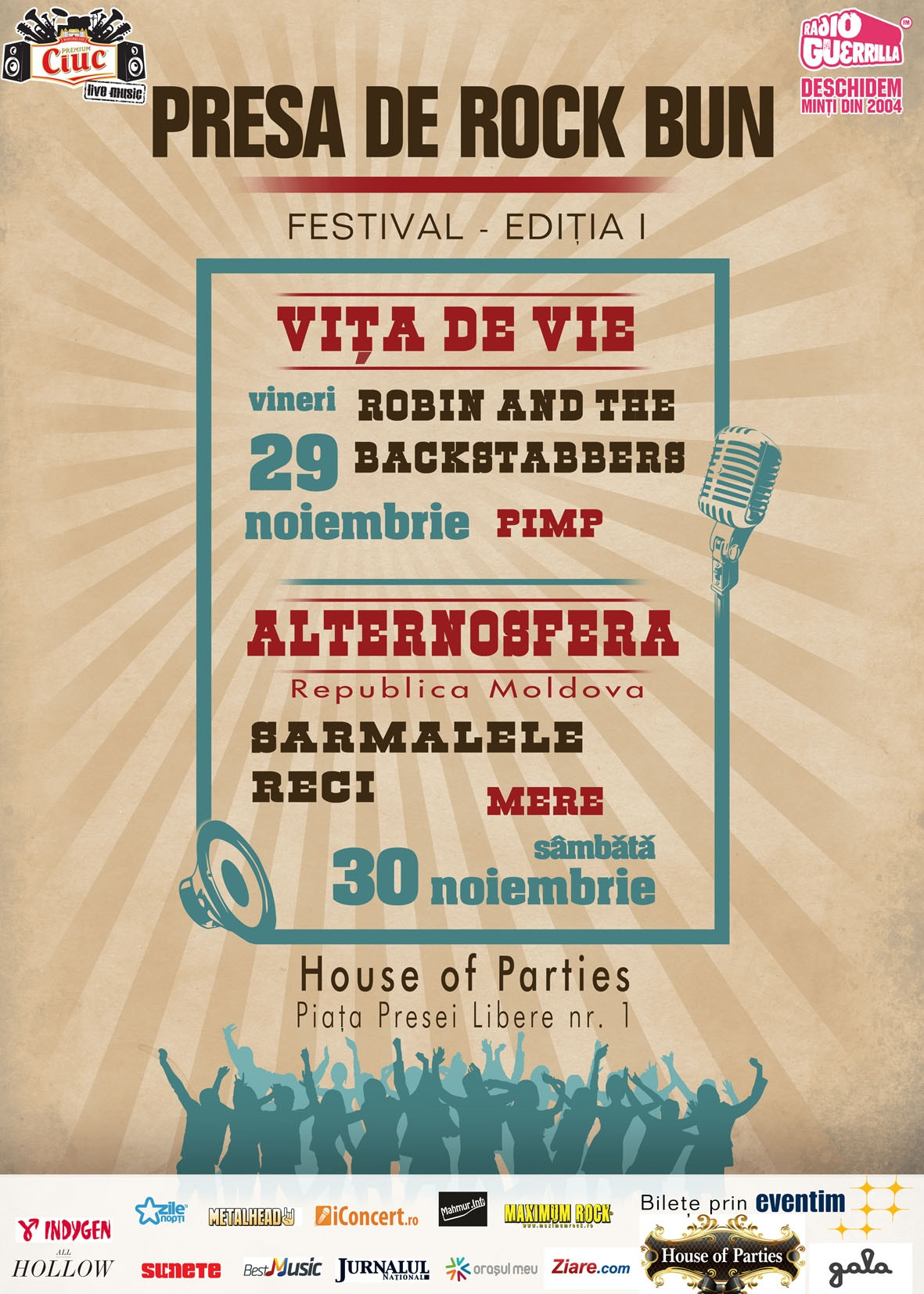 "Presa de Rock Bun". Petrecere-festival de 2 zile la Casa Presei: Alternosfera si Vita de Vie