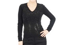 Pulover dama cu strasuri 3918 negru