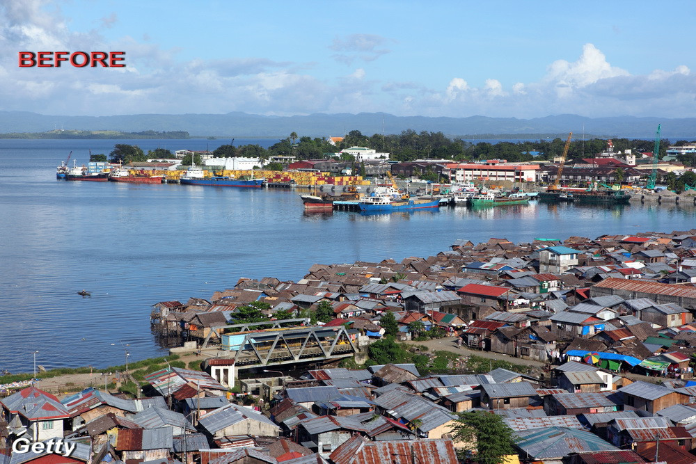 INAINTE si DUPA dezastru. Doua treimi din victimele taifunului din Filipine sunt copii
