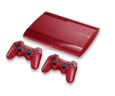 Consola Sony PS3 Ultra Slim 500GB + 2 Controllere DualShock 3 (Rosie)