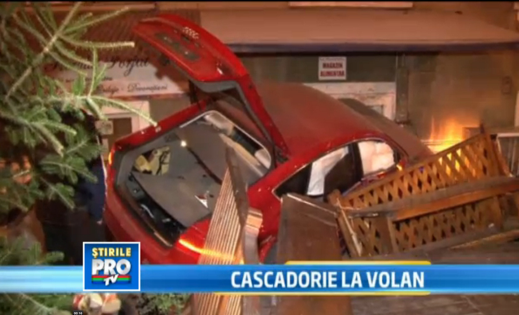 Un sofer de 20 de ani din Baia Mare s-a transformat fara voia sa azi-noapte intr-un cascador