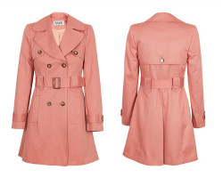 Trench corai din bumbac