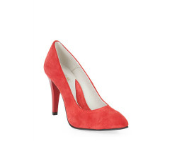 Pantofi rosii din piele intoarsa