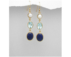 Cercei placati cu aur cu perla de cultura