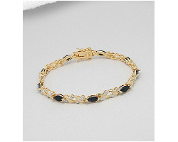 Bratara din argint placat cu aur cu safire