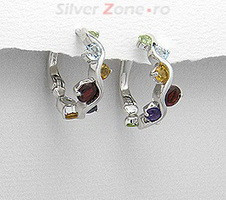 Cercei din argint cu pietre semipretioase