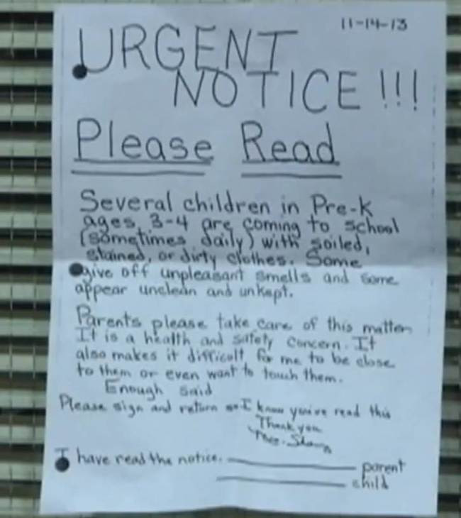 Plangerea unui profesor din SUA catre parintii elevilor sai. "Miros groaznic, nici nu-i pot atinge"