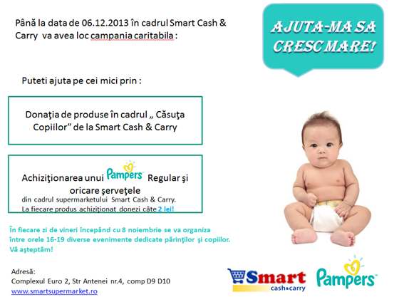 Ajuta-i pe bebelusii de la Spitalul Louis Turcanu! Prin cumpararea unui Pampers, le donezi 2 lei