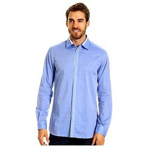 Diesel Black Gold Collar and Placket Detail Plainweave