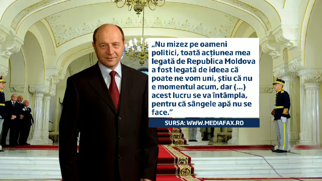 Basescu, despre relatia cu Rep. Moldova: Urmatorul nostru obiectiv, vrem sa ne intregim tara