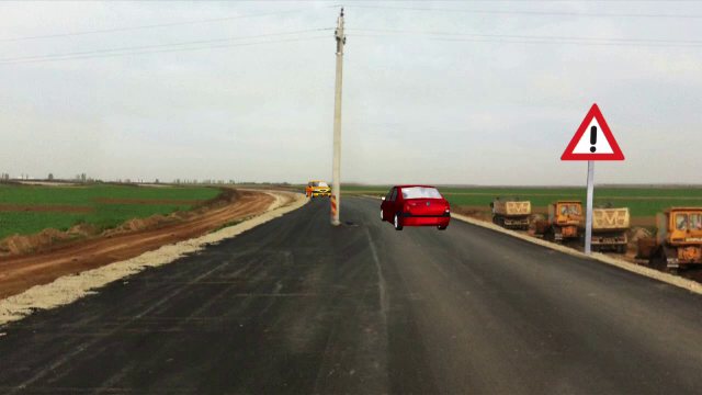 Stalpul uitat de olteni in mijlocul drumului, demolat. Localnicii isi facusera deja planuri cu el