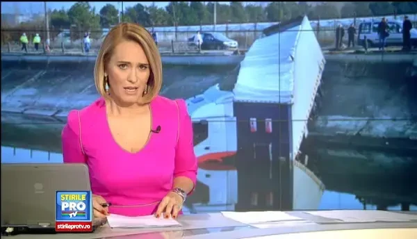 ANIMATIE GRAFICA StirileProTV: Un sofer si-a parcat TIR-ul de peste zece tone in raul Dambovita