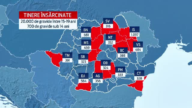 Romania nu da bani pe educatia sexuala. Harta judetelor cu fete ce devin mame inainte de 19 ani