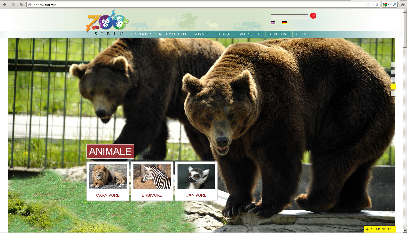 Gradina Zoologica Sibiu, promovata printr-un site nou