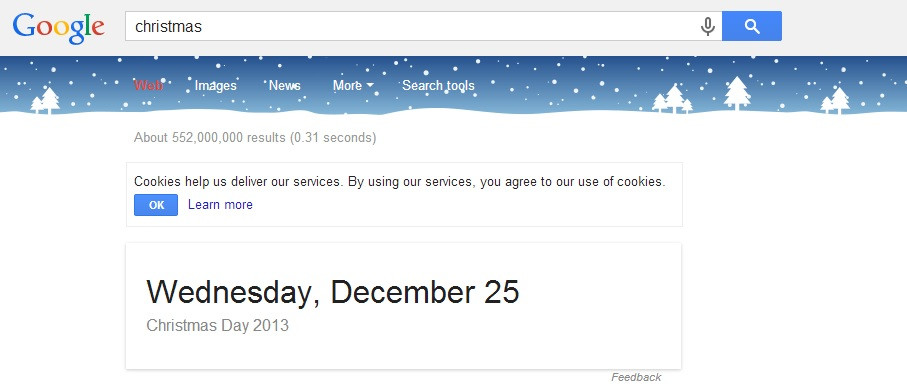 CADOU DE CRACIUN de la Google. Ce se intampla daca scrii "Christmas" pe Google