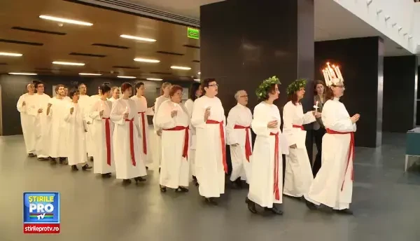 O traditie din Suedia, adoptata la Timisoara. Cum a fost sarbatorita Sfanta Lucia. VIDEO