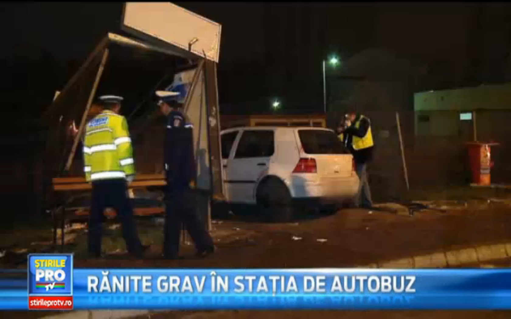 Trei tineri accidentati intr-o statie de autobuz din Mures de un sofer vitezoman