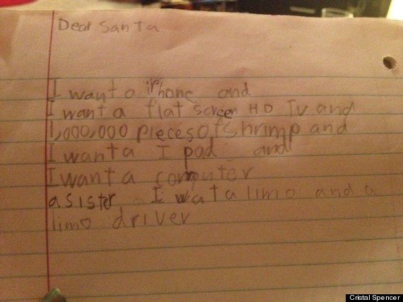 "Draga Mosule..." Ce contine lista de cadouri de Craciun a acestei fetite. Parintii s-au speriat