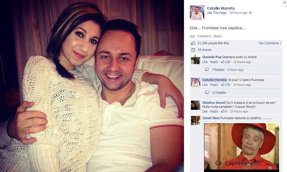 Cat de frumoasa este nepoata lui Catalin Maruta. Fotografia postata de el pe Facebook