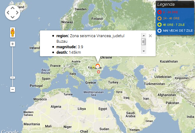 Cutremur de 3,9 grade in zona Vrancea inregistrat duminica seara