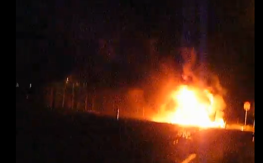 Un autocar cu romani a ars in Ungaria. Pasagerii sunt bine. Imagini de la locul incidentului