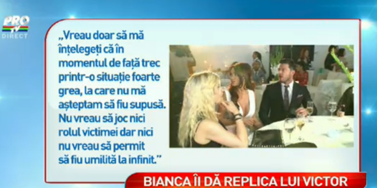 Bianca Dragusanu il acuza pe Victor de esecul casniciei: "Am crezut ca gelozia lui va disparea"