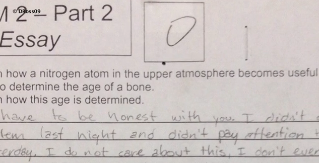 Cel mai amuzant raspuns dat intr-un test de biologie. Cum "noteaza" profesorul lucrarea