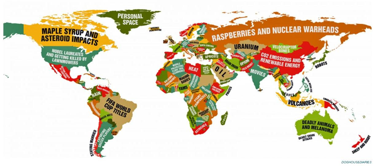 Harta care arata la ce se pricepe cel mai bine fiecare tara. Ce scrie in dreptul Romaniei