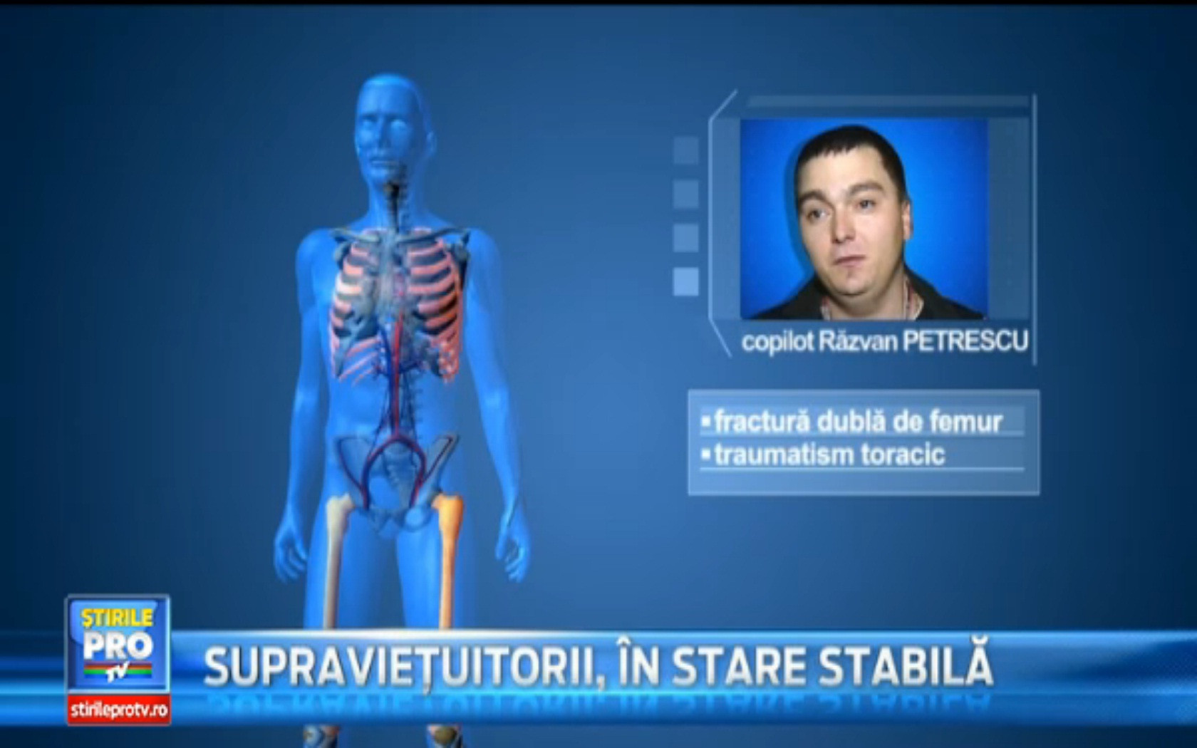 Starea copilotului Ravan Petrescu. Accidentul aviatic a lasat urme dureroase