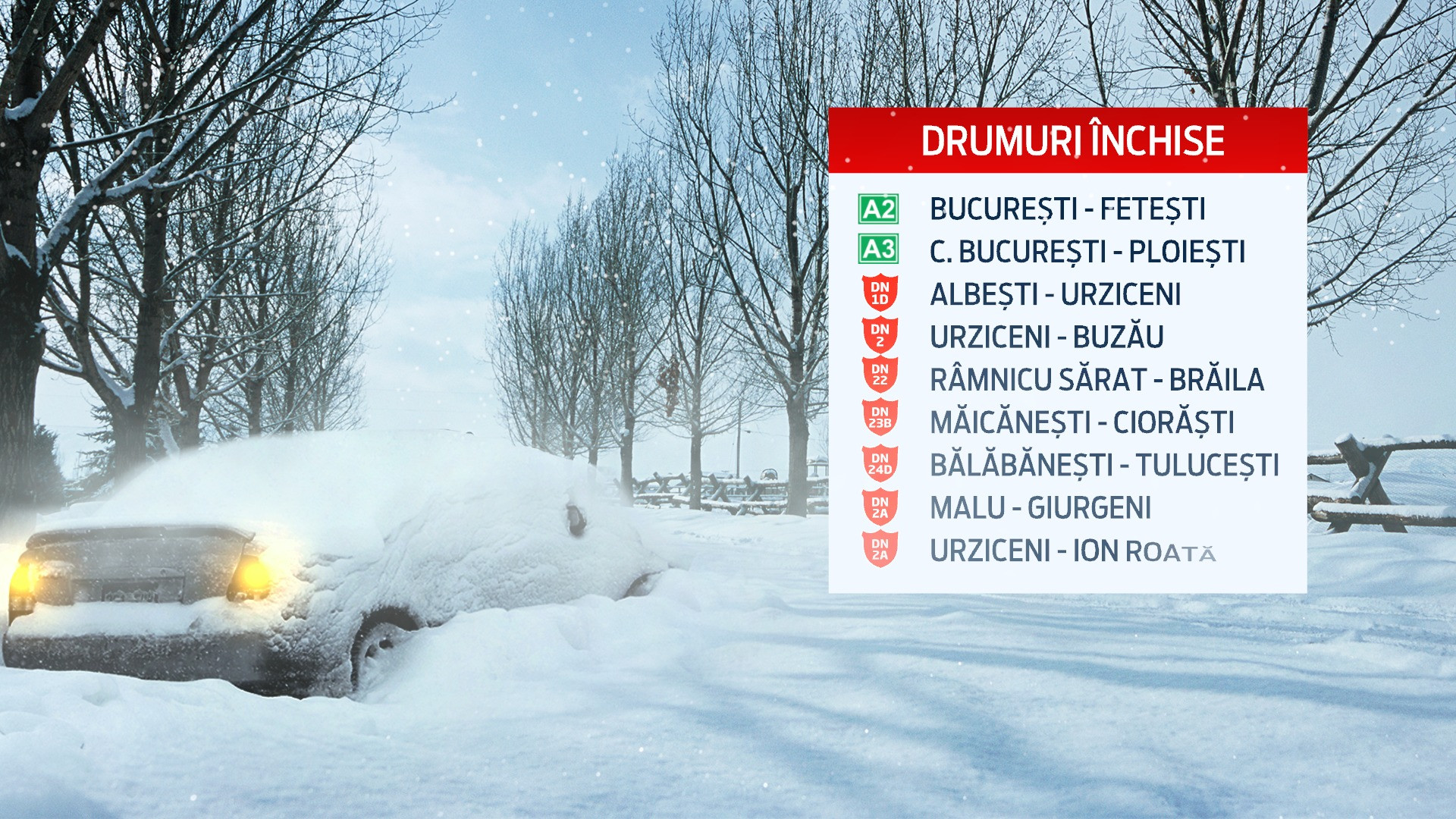 De teama sa nu moara inghetata, vecinii unei batrane au luat-o la ei acasa. Situatia drumurilor din Calarasi