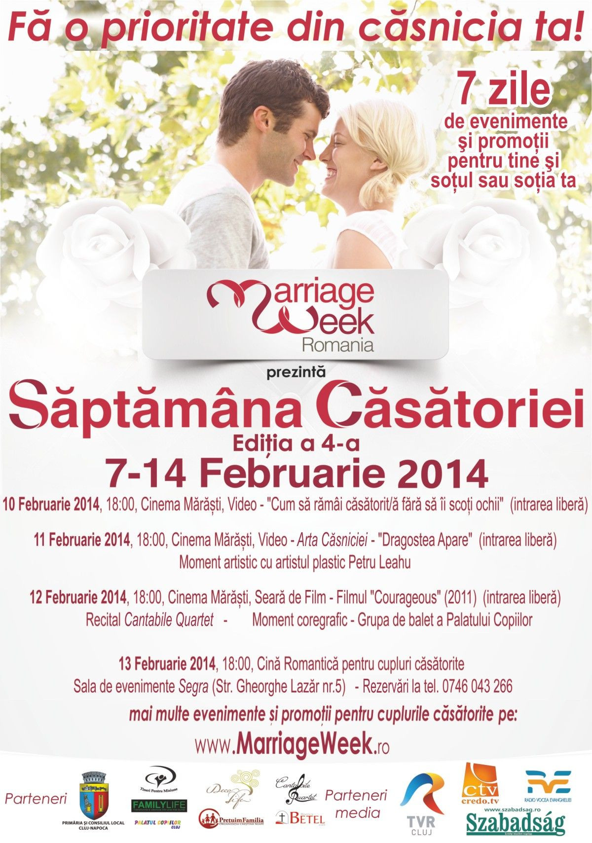 Saptamana Casatoriei la Cluj-Napoca. 7 zile de evenimente pentru orice cuplu casatorit