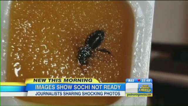 Olimpiada de la Soci, intre amenintari teroriste si organizare proasta. Poza facuta de un jurnalist la micul dejun