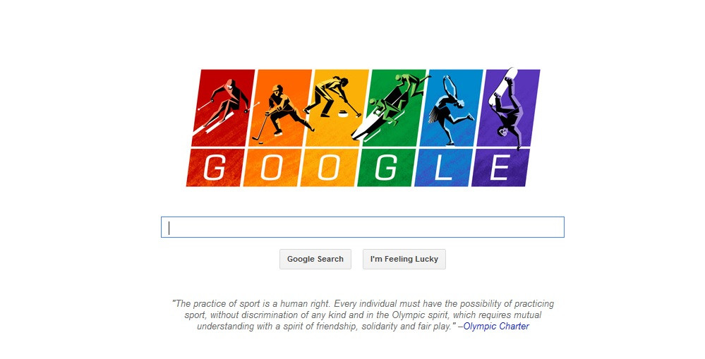 GOOGLE militeaza pentru drepturilor persoanelor gay printr-un DOODLE dedicat Jocurilor Olimpice, vizibil si in Rusia