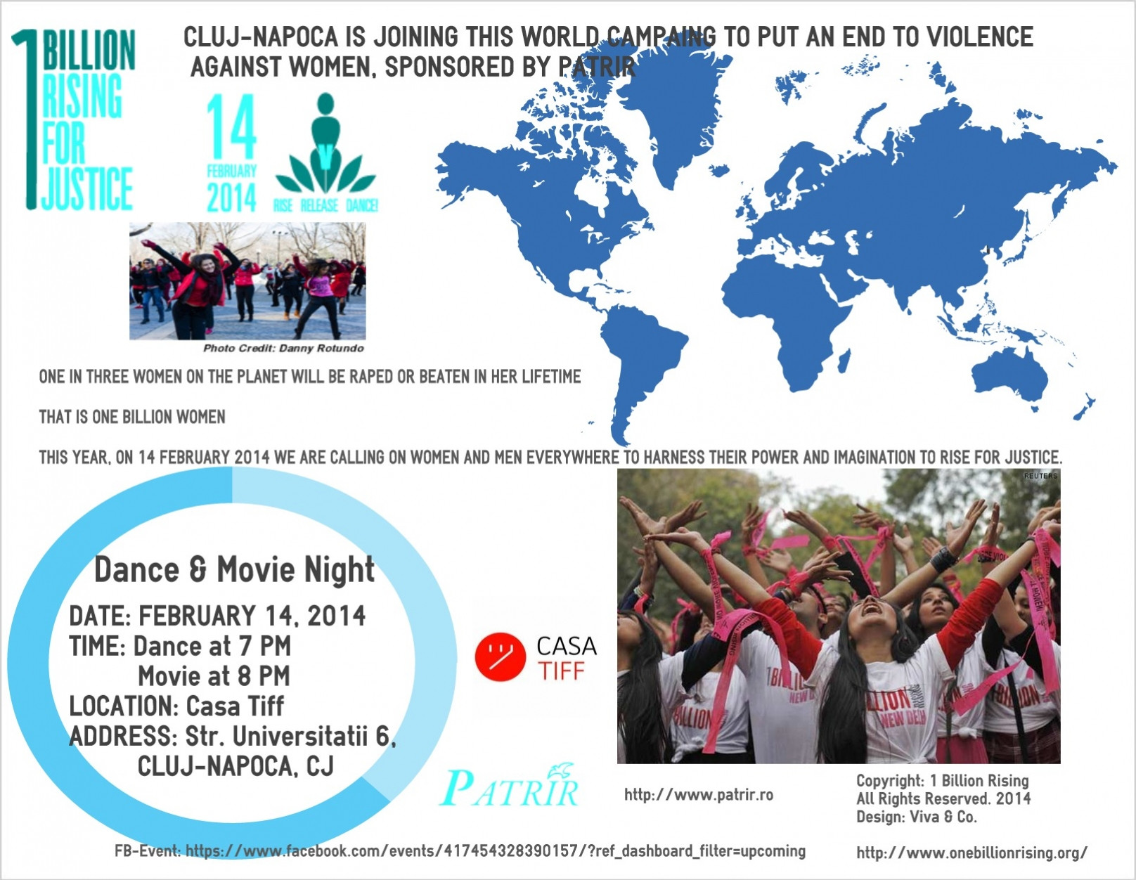 Campania globala "One Bilion Rising", sustinuta la Cluj-Napoca