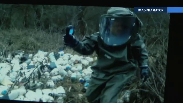 Garda de Mediu in alerta la Arad. 150 de recipiente cu reactivi chimici, gasite de un padurar langa un drum national