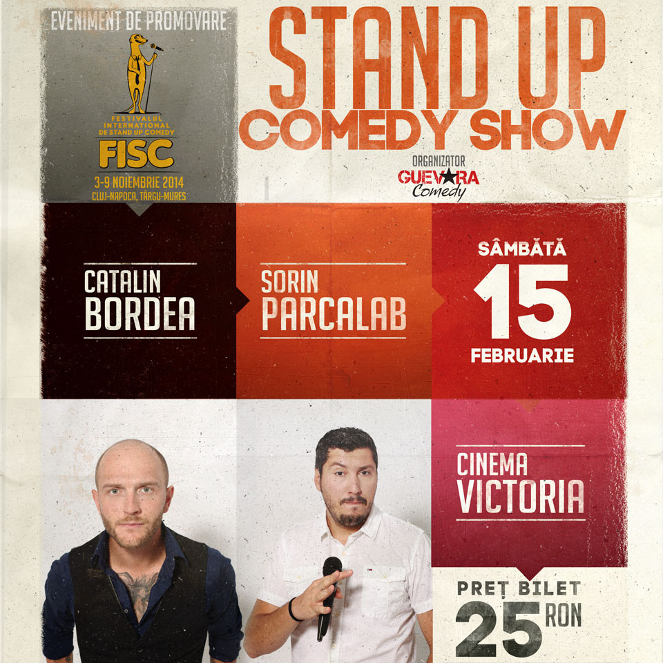 FISC-ul revine la Cluj. Show de stand-up comedy cu Sorin Parcalab si Catalin Bordea