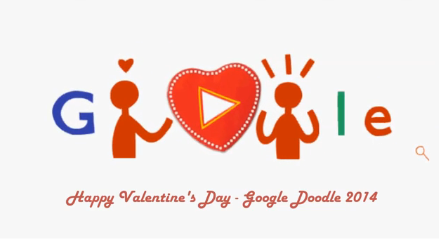 ZIUA INDRAGOSTITILOR 2014. Google sarbatoreste VALENTINE'S DAY printr-un DOODLE special