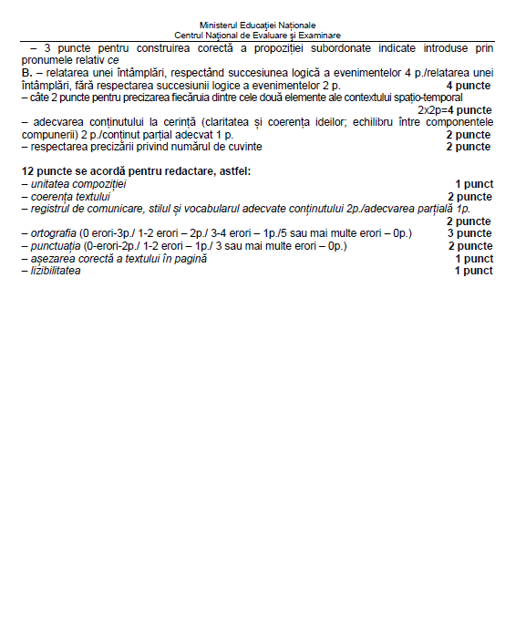evaluare nationala 2014, simulare romana